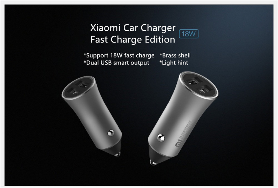 Chargeur de voiture original Xiaomi 18 watt Dual USB Quick Charge 3,0 5 v/2.4A 9 v/ 2A 12 v/1.5A Charge rapide 3,0 Edition + câble Magcle 2A