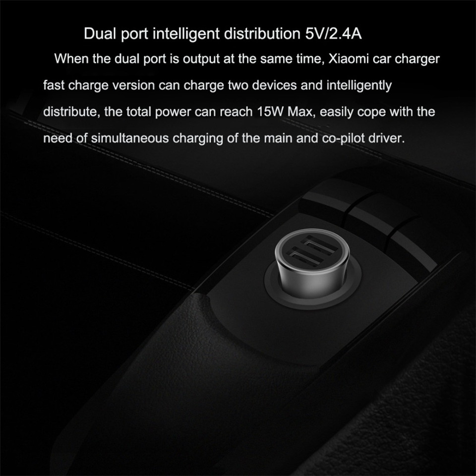 Chargeur de voiture original Xiaomi 18 watt Dual USB Quick Charge 3,0 5 v/2.4A 9 v/ 2A 12 v/1.5A Charge rapide 3,0 Edition + câble Magcle 2A
