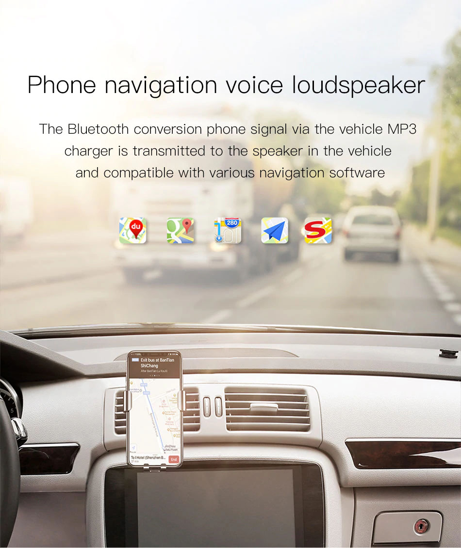 Chargeur de voiture Baseus FM Transmitter Aux Modulator Bluetooth Car Audio MP3 Player 3.4A Chargeur rapide double USB pour téléphone