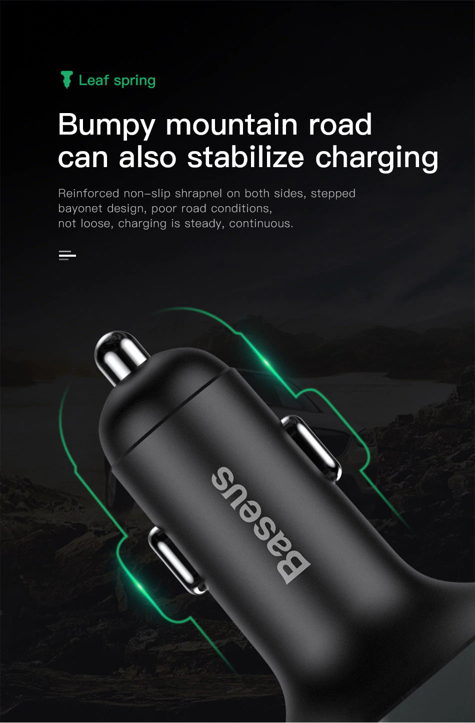 Baseus Chargeur Voiture Kit Mains Libres Émetteur FM Bluetooth Car Kit