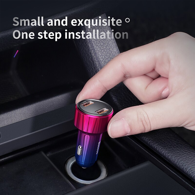 Baseus 45W Quick Charge 4,0 3,0 Chargeur de voiture USB Upgrade SCP QC4.0 QC3.0 Charge rapide PD USB C Chargeur de téléphone pour voiture