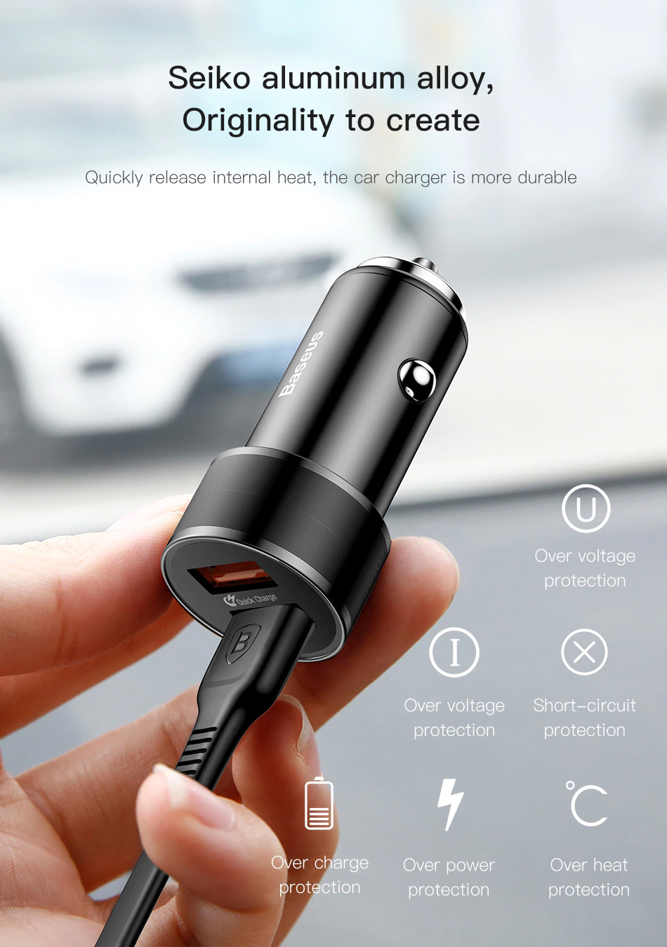 Baseus 36W Dual USB Quick Charge QC 3,0 Chargeur de Voiture USB Type-C PD Chargeur Rapide