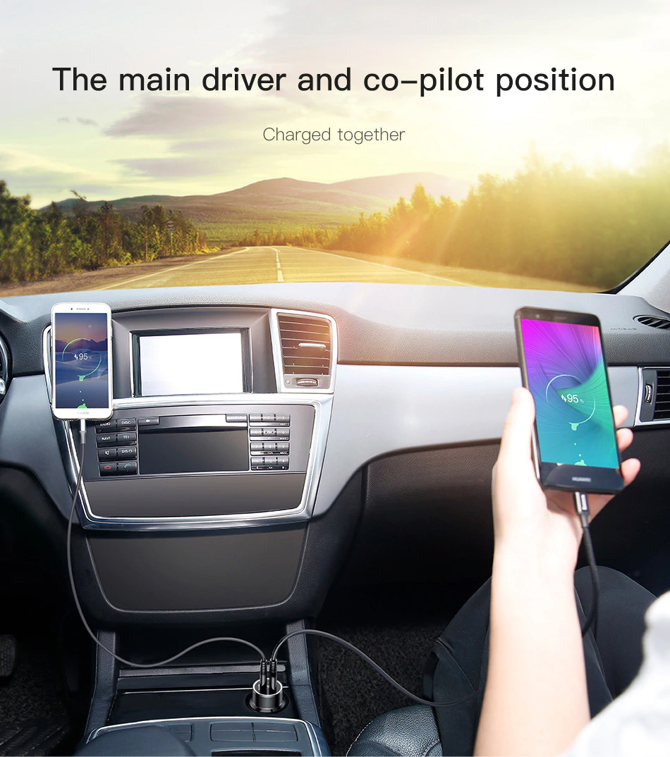 Baseus 36W Dual USB Quick Charge QC 3,0 Chargeur de Voiture USB Type-C PD Chargeur Rapide