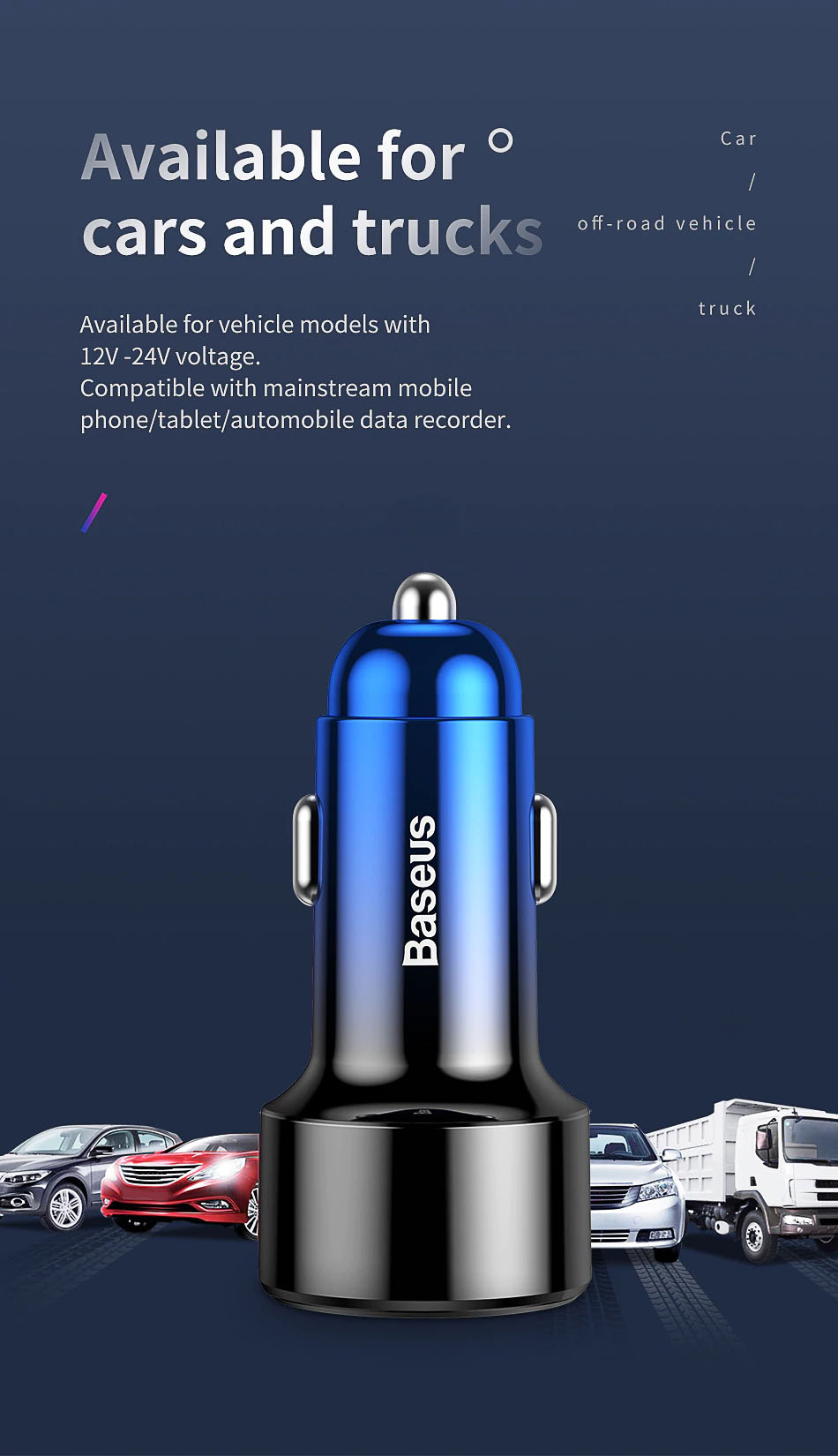 Baseus 45W Quick Charge 4,0 3,0 Chargeur de voiture USB Upgrade SCP QC4.0 QC3.0 Charge rapide PD USB C Chargeur de téléphone pour voiture