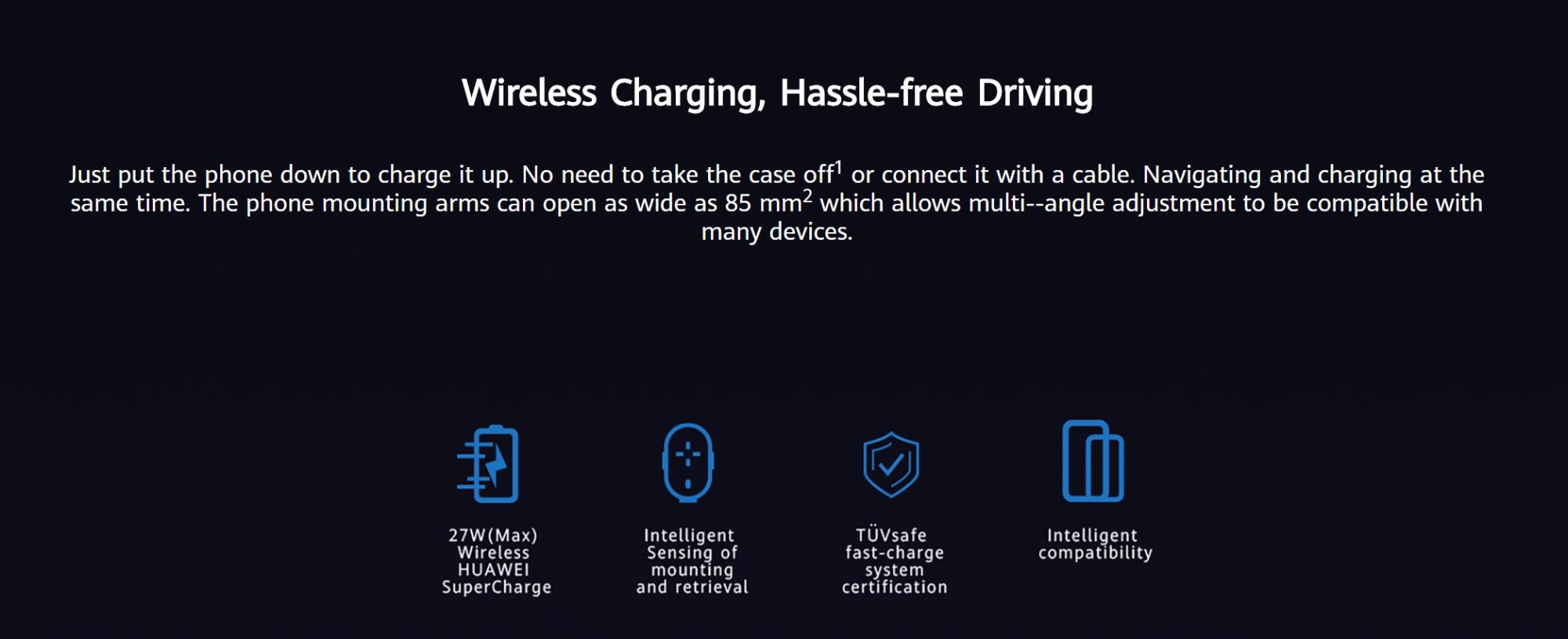 Chargeur sans fil pour voiture Huawei SuperCharge