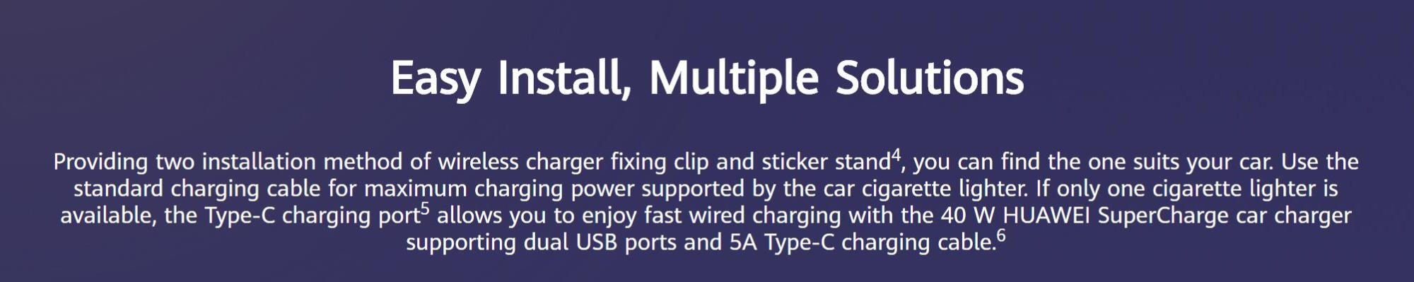 Chargeur sans fil pour voiture Huawei SuperCharge