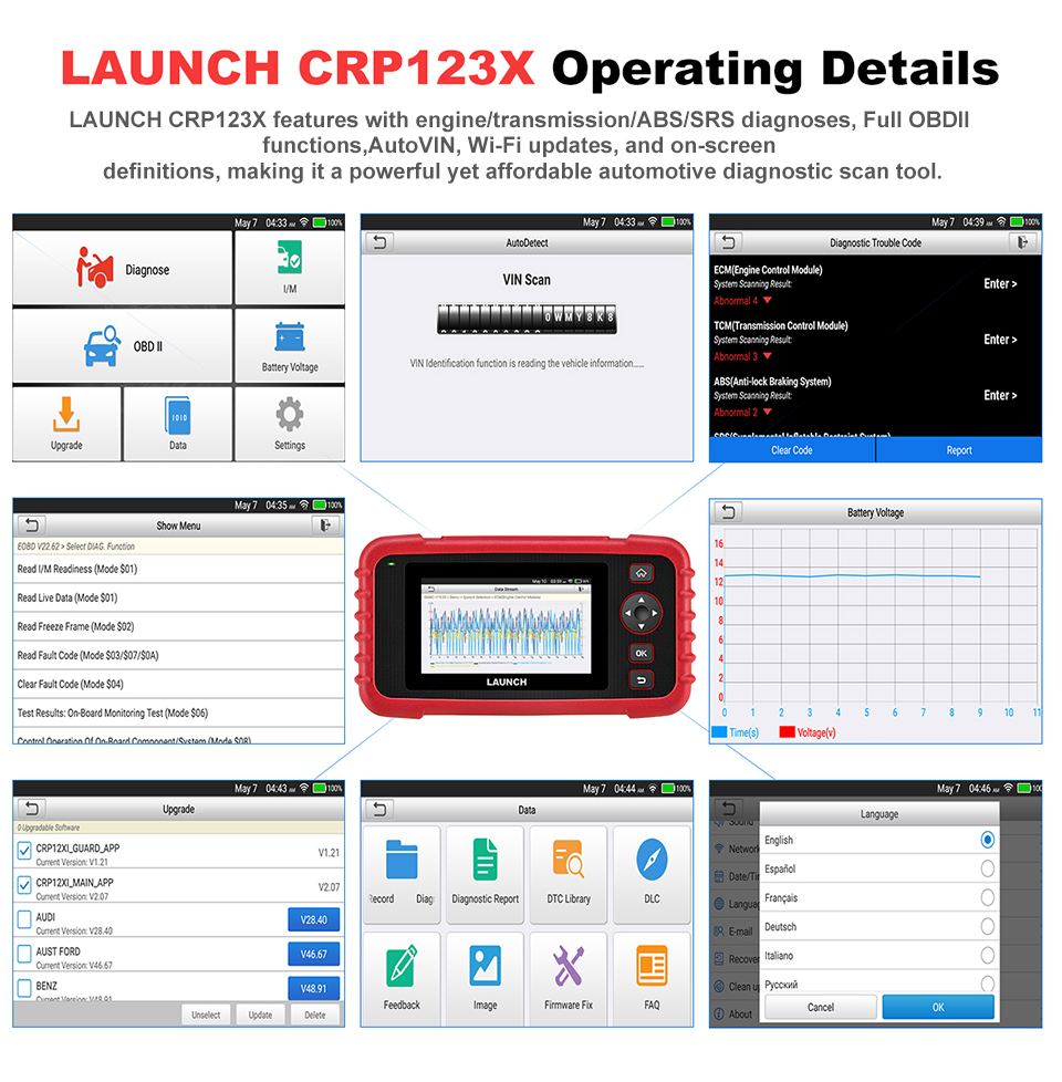 LAUNCH CRP123X OBD2 Diagnosegerät für Fahrzeugsysteme