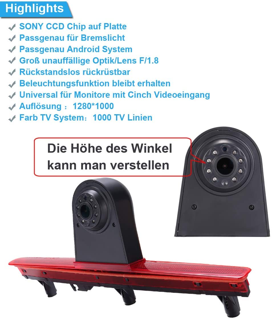 Telecamera posteriore nel 3° stop per VW T5 Bus Multivan Caravelle 2003-2015