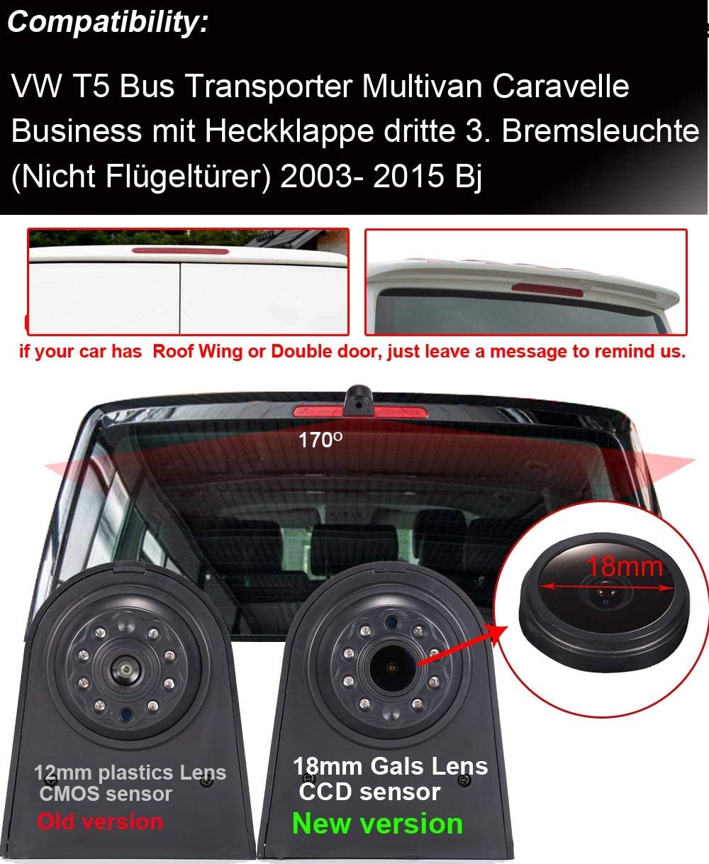 Telecamera posteriore nel 3° stop per VW T5 Bus Multivan Caravelle 2003-2015