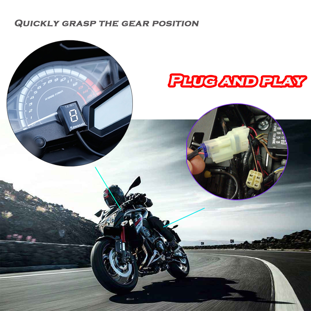 Indicateur de vitesse pour Kawasaki ER6N Z1000SX Ninja 300 Z1000 Z800 Z750 Versys 650 Z400 Moto ECU Montage direct 1-6 vitesses