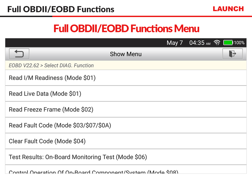 LAUNCH CRP129X OBD2 Diagnosegerät für Fahrzeugsysteme