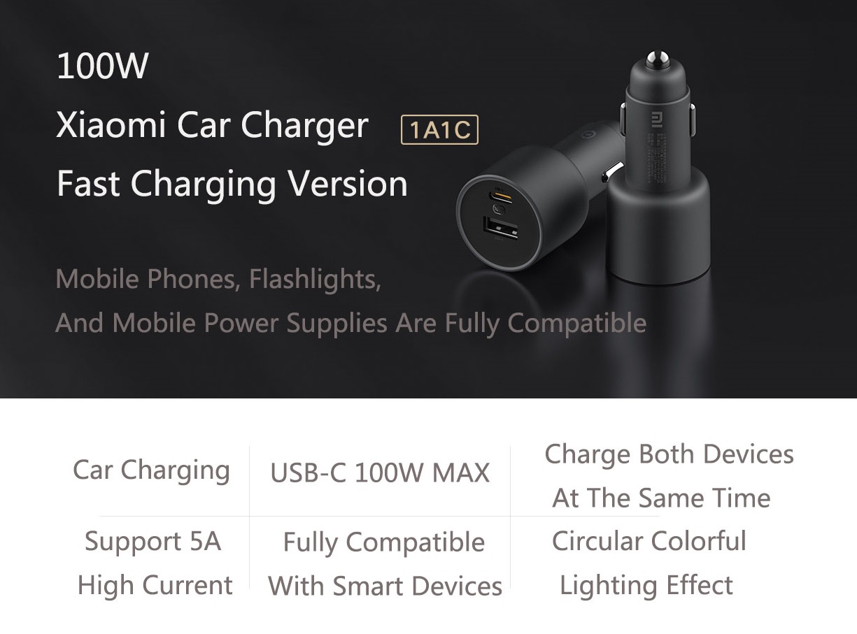 Chargeur de voiture Xiaomi Mi 100W
