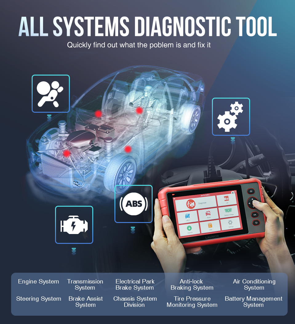 LAUNCH X431 CRP909X OBD2 Diagnosegerät für Fahrzeugsysteme