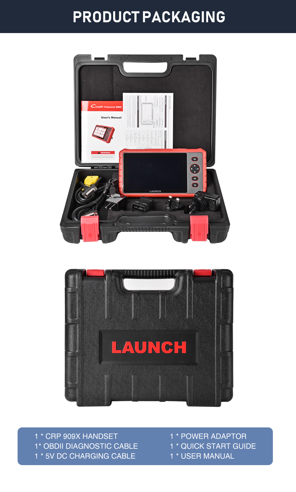 LAUNCH X431 CRP909X OBD2 Diagnosegerät für Fahrzeugsysteme