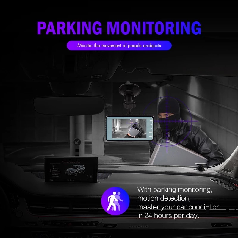 3-in-1 Dashcam mit Rückansicht 1080p HD Nachtsicht