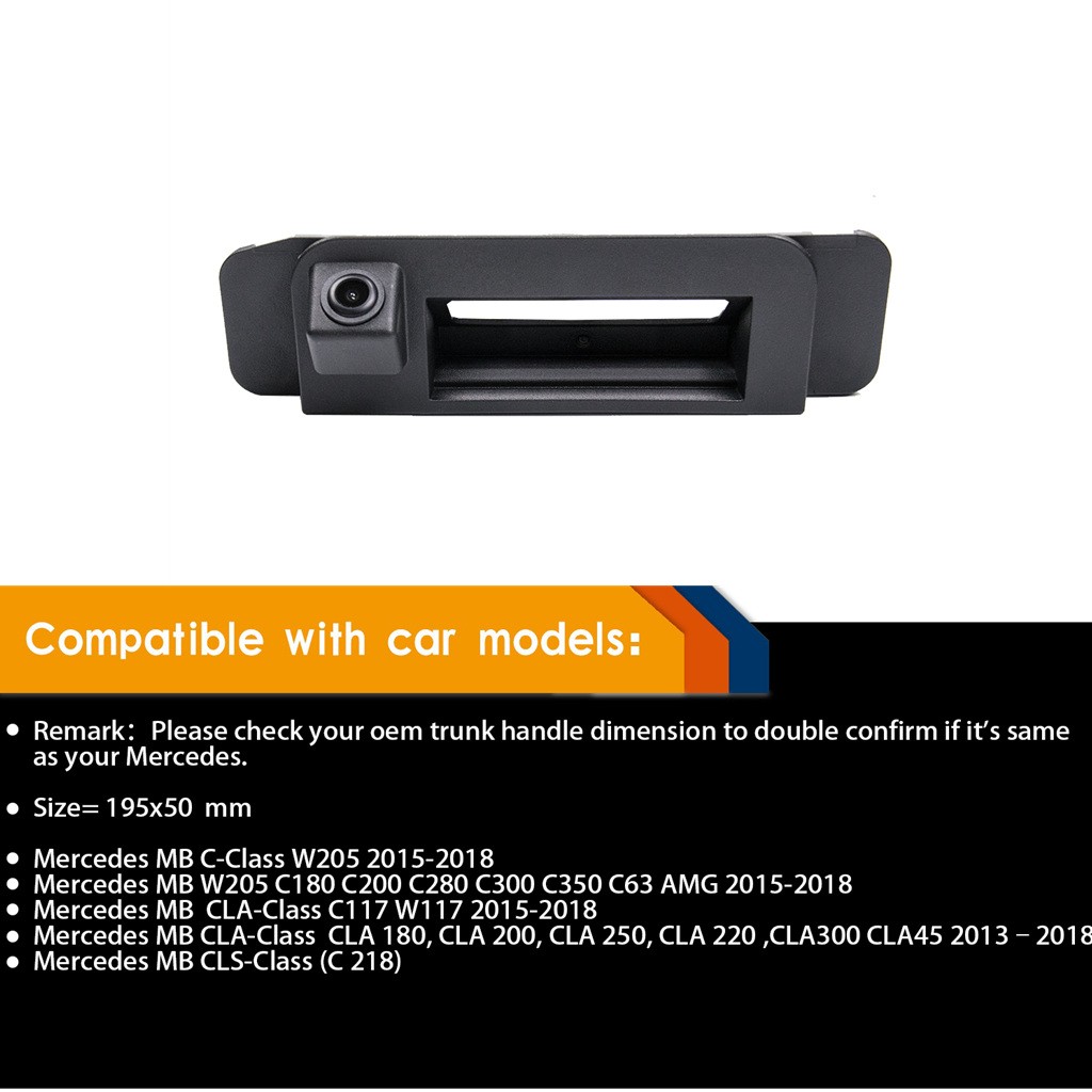 Caméra de recul HD 720p pour Mercedes-Benz Classe C W205, Classe CLA C117, Classe CLS C218 2013–2018