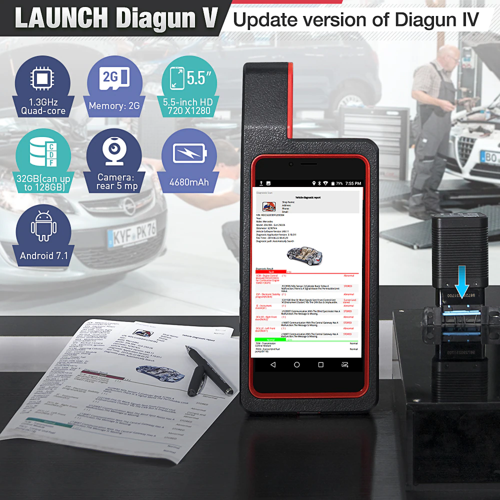 LAUNCH X431 Diagun V Diagnosegerät mit ECU Codierung & Vollsystemdiagnose