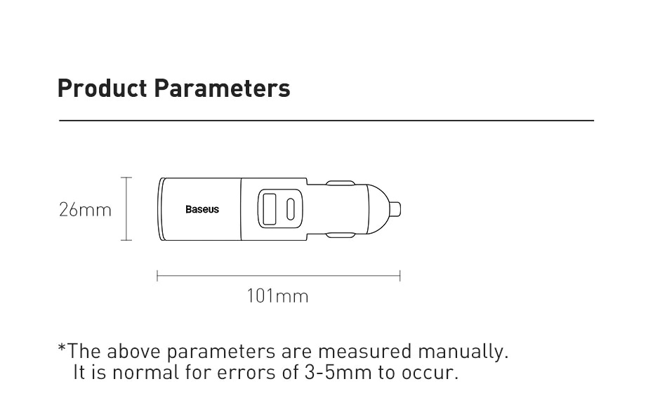 Baseus 120W Chargeur de téléphone pour voiture QC3.0 PD3.0 USB Pour iPhone 12 Pro Samsung Xiaomi Port d'extension