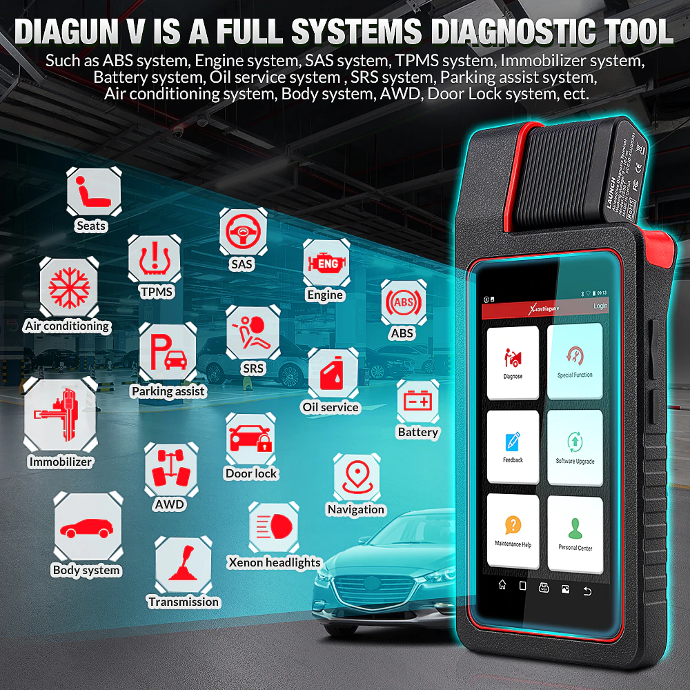 LAUNCH X431 Diagun V Diagnosegerät mit ECU Codierung & Vollsystemdiagnose