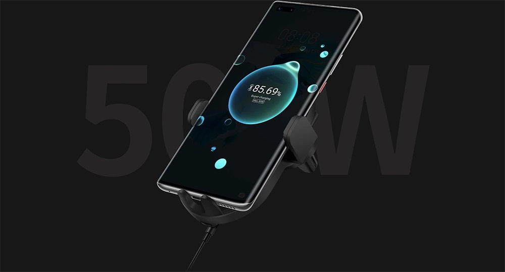 Chargeur de voiture sans fil Huawei SuperCharge 50W Support de téléphone Charge rapide