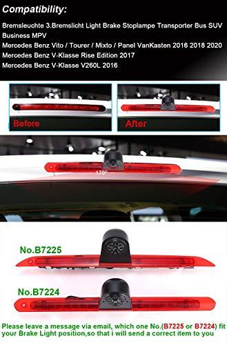 Caméra de recul pour feu stop pour Mercedes-Benz Vito, Classe V, V260L (2016, 2017, 2018, 2020)