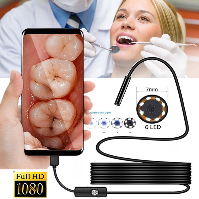 7.0mm Endoskop Kamera HD Flexible IP67 Wasserdichte Mini USB Endoskop 6LED Kabel Inspektion Endoskop für Android PC