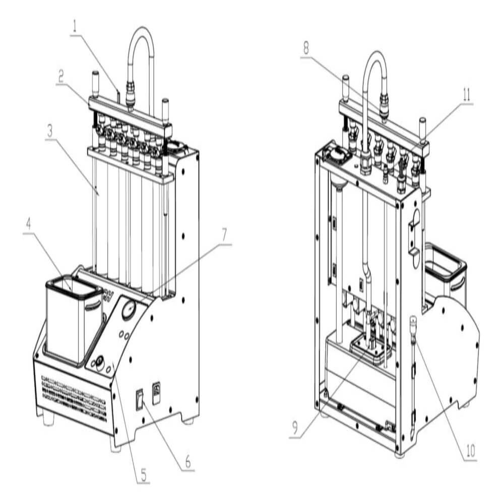 Launch CNC603A KFZ Auto Injektor Einspritzdüsen Reiniger Tester Prüfgerät
