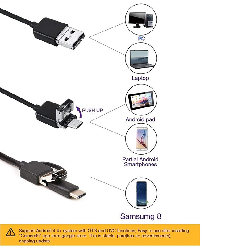 7.0mm Endoskop Kamera HD Flexible IP67 Wasserdichte Mini USB Endoskop 6LED Kabel Inspektion Endoskop für Android PC