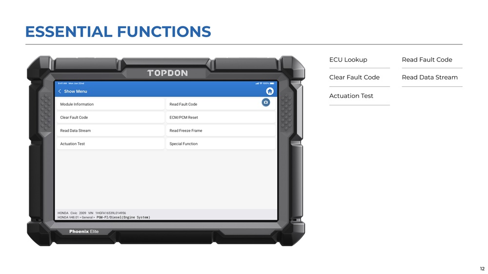 TOPDON Phoenix Elite OBD2 Diagnosegerät für Fahrzeugsysteme