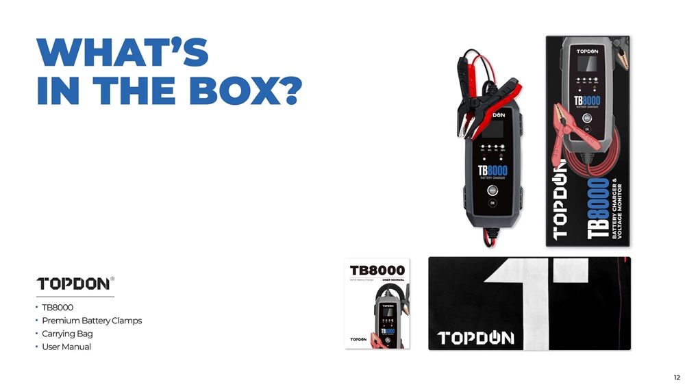 TOPDON TB8000 Batterie- und Ladegerät
