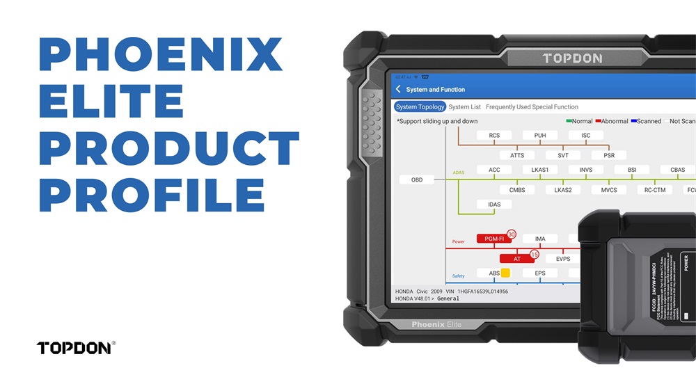TOPDON Phoenix Elite OBD2 Diagnosegerät für Fahrzeugsysteme