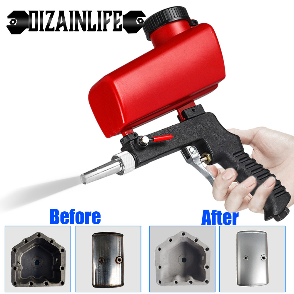 Einstellbare Sandstrahlen Pistole 90psi Tragbare Sand Blaster Sandstrahlen Maschine Schwerkraft Kleine Handheld...