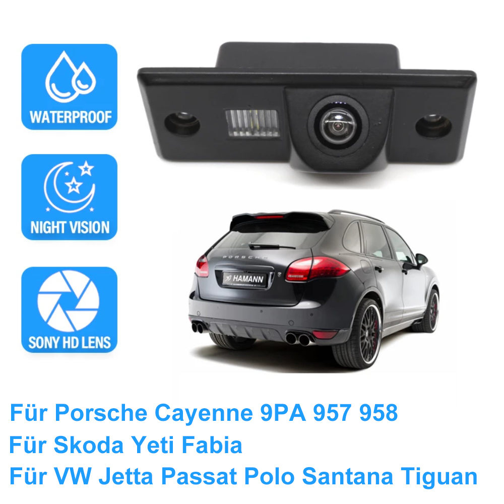 HD Fisheye Backup Camera for Porsche Cayenne (9PA/957/958), Škoda Yeti/Fabia, VW Jetta, Passat, Tiguan, Touareg and more (1991-2014)
