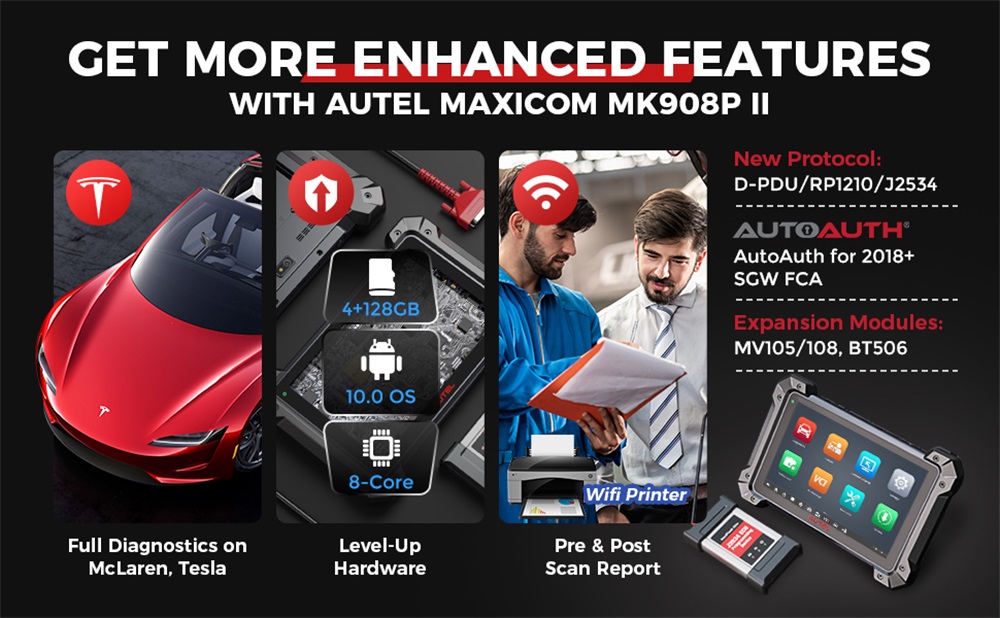 Autel MK908PII OBD2 Diagnosegerät für Fahrzeugsysteme