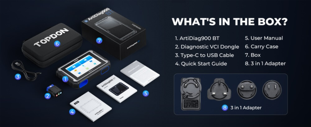 TOPDON Artidiag900BT OBD2 Diagnosegerät für Fahrzeugsysteme