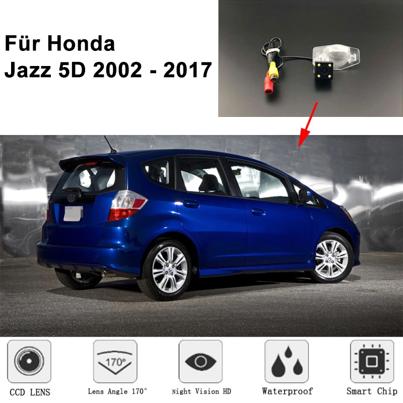 170° HD CCD Nachtsicht Rückfahrkamera für Honda Jazz 5D 2002–2017