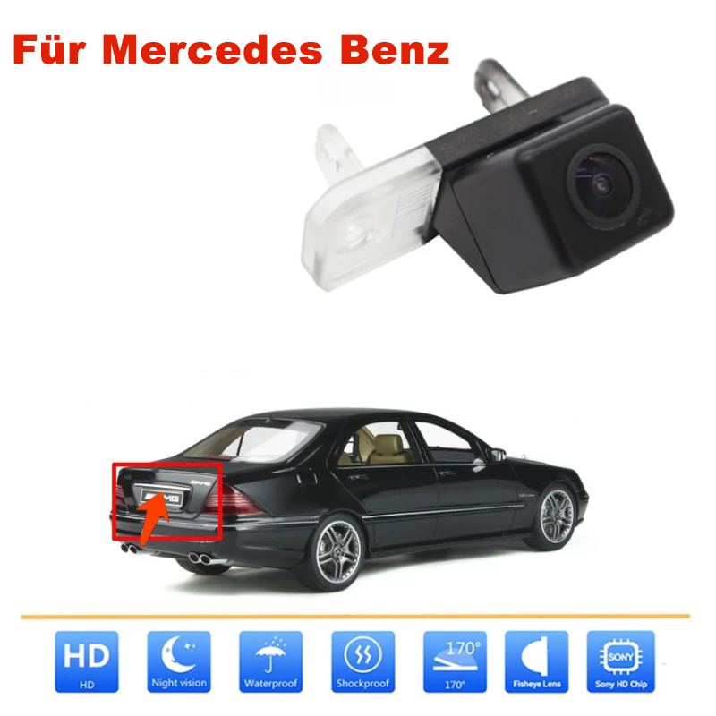 Caméra de recul CCD HD à vision nocturne pour Mercedes-Benz Classe S W220, Classe C W203, Classe E W211, Classe CLK W209, SLK R171 (1998–2011)