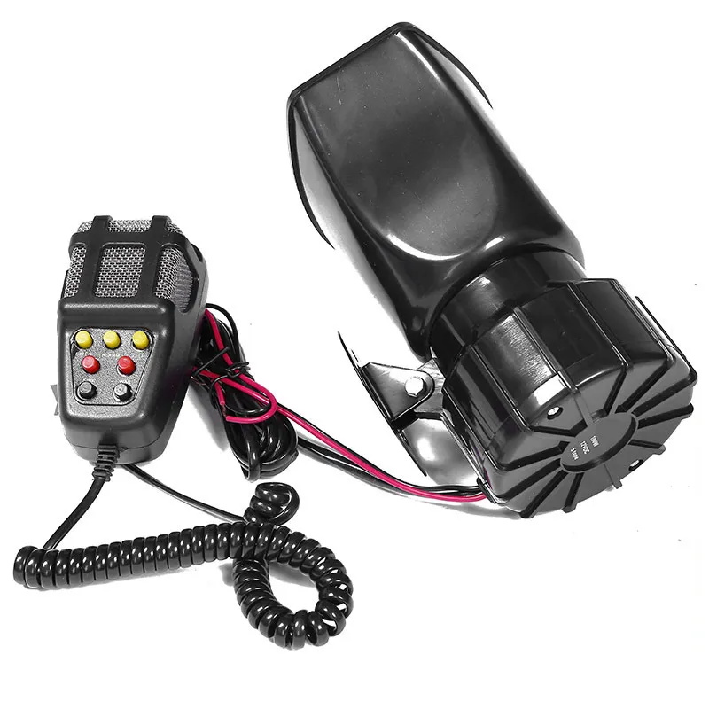 Haut-parleur 110DB Avertisseur auto Sirène police Avertisseur pneumatique Mégaphone Avertisseur auto Alarme Urgence Moto 12V 60W Multi-ton & Klaxons