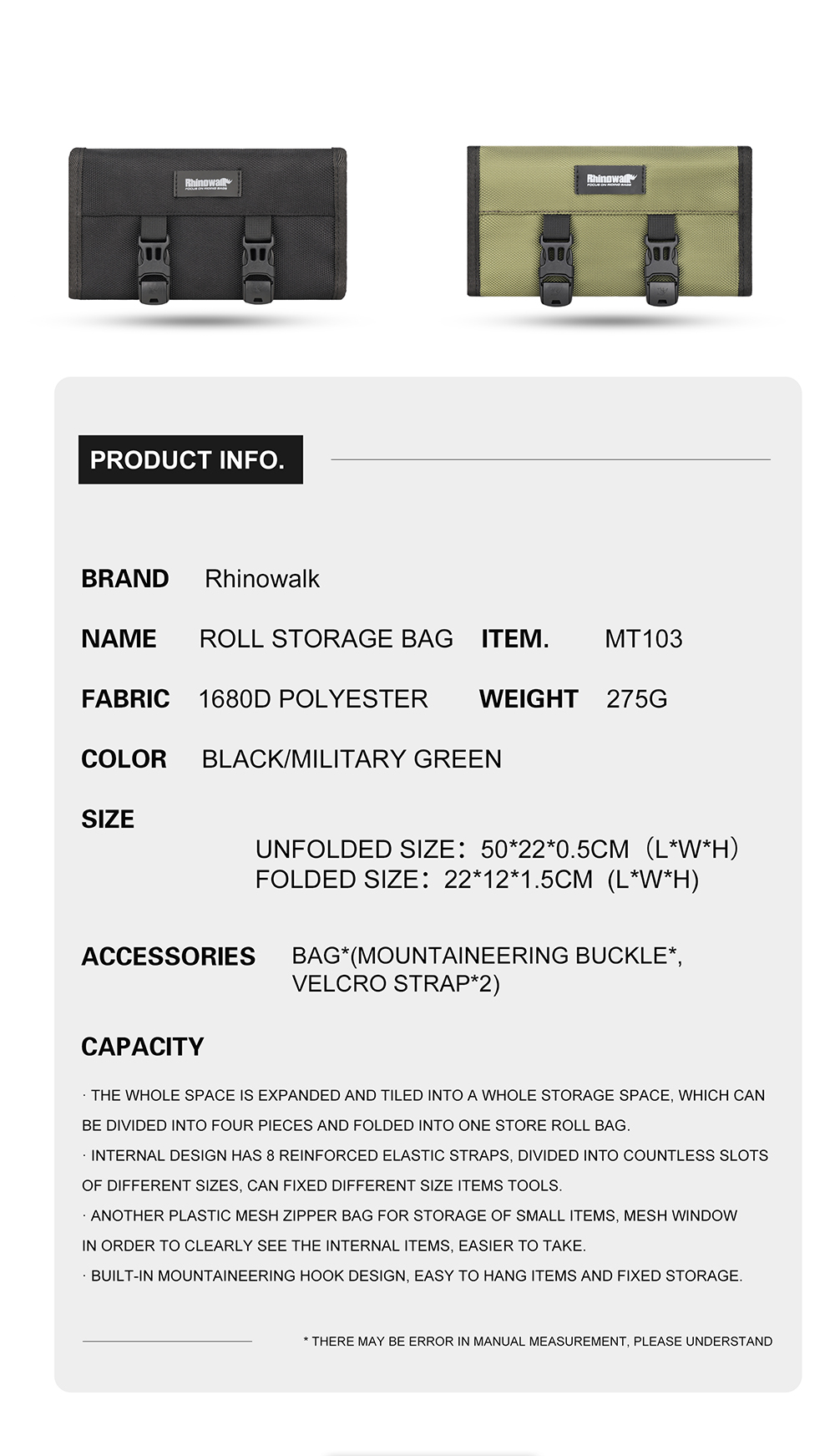 Rhinowalk Motorrad Werkzeug Rolle Tasche Tragbaren Motor Satteltaschen Seite Tasche Tasche Outdoor Reise...