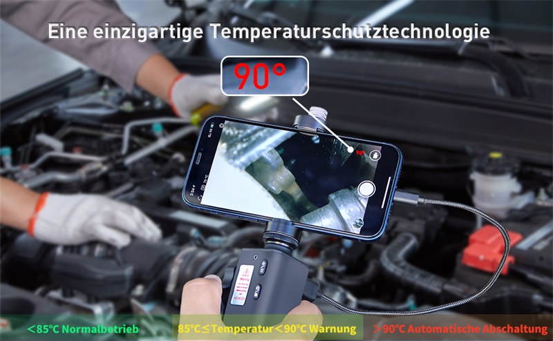 Ralcam Endoskopkamera mit Licht Camera - Inspektionskamera 8.5mm HD1080P Industrial Endoscope für Android und...