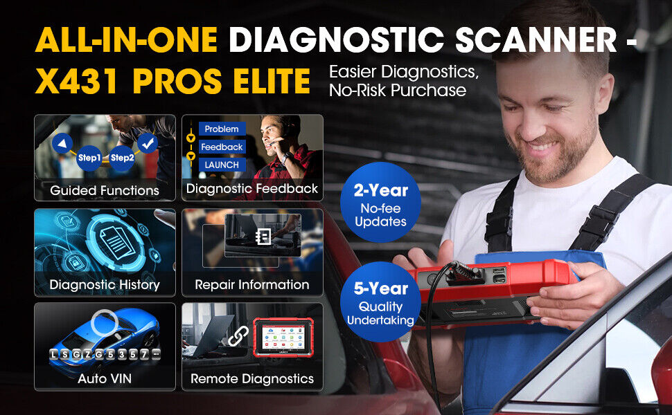 LAUNCH X431 PROS ELITE Diagnosegerät mit ECU Codierung & Vollsystemdiagnose