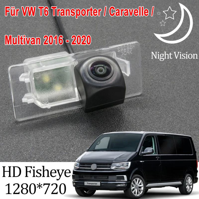Caméra de recul HD fisheye pour VW T6 Transporter, Caravelle, Multivan (2016-2020)
