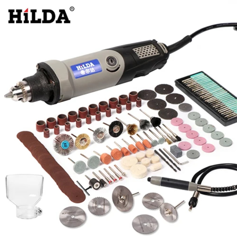 HILDA Bohrmaschine Drehwerkzeug Elektrowerkzeuge Variable Geschwindigkeit 400 W Minibohrmaschine 6 Positionen...