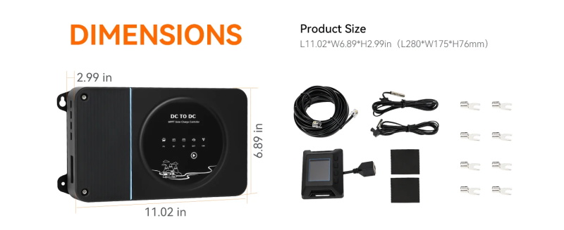 Powmr MPPT 30A régulateur de charge solaire 12V 24V contrôleur RV DC vers DC chargeur de batterie auto puissance d'entrée solaire max 450W 900W