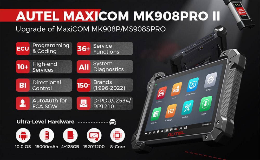 Autel MK908PII OBD2 Diagnosegerät für Fahrzeugsysteme