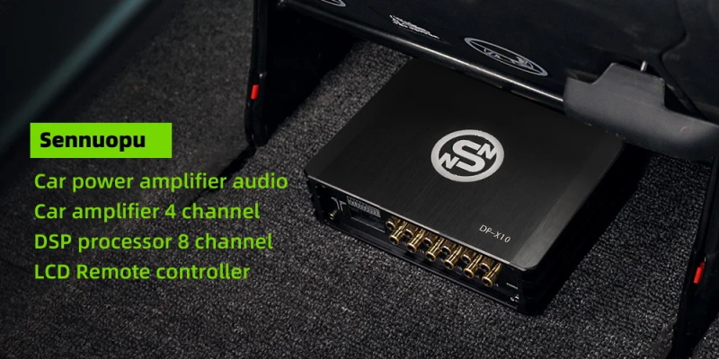 Sennuopu Auto DSP Processeur Amplificateur 4 canaux Processeur sonore numérique 8 canaux avec télécommande LCD