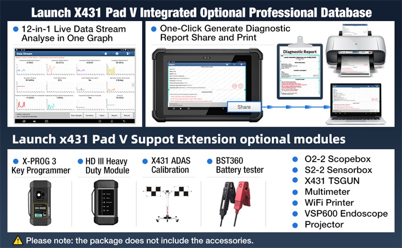 LAUNCH X431 PAD V Elite strumento diagnostico con codifica ECU e diagnosi completa dei sistemi