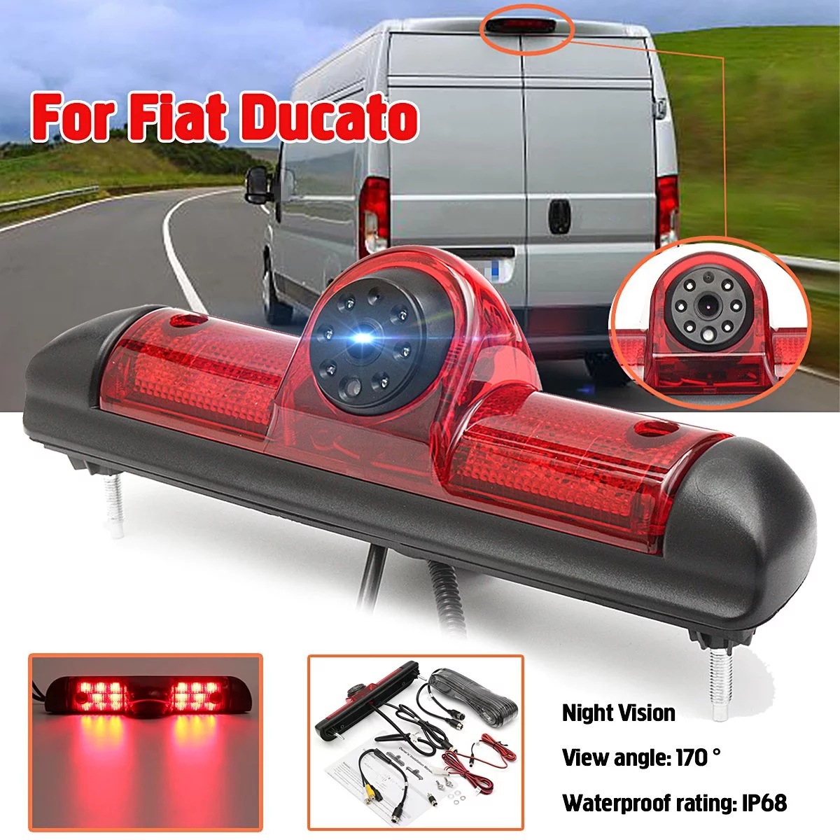 Caméra de recul LED (CCD) pour Fiat Ducato X250, Citroën Jumper III et Peugeot Boxer III