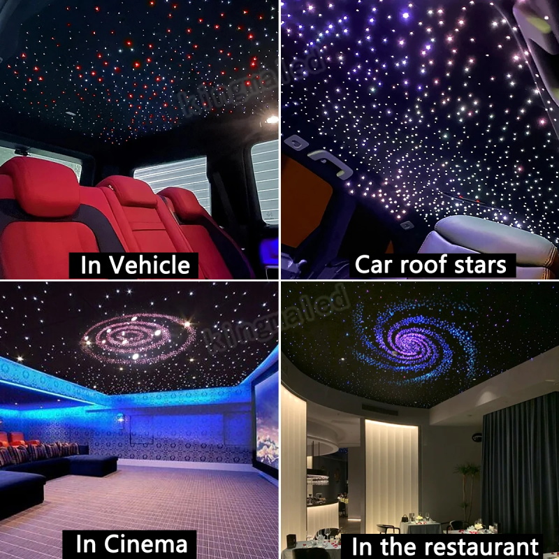 20W RGBW Double Tête Ciel Étoilé Auto Contrôle Musical Toit Auto Fibre Optique Étoile Plafond Set Smart APP Lumière Fibre Optique Scintillante