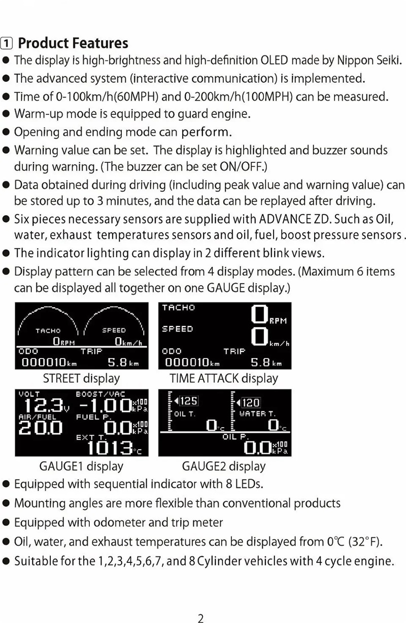 Pack Sport 10-en-1 BF CR C2 DEFI Advance ZD Link Meter appareil de mesure automatique numérique avec capteurs électroniques